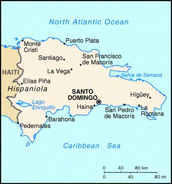 Dominican Republic - Showing Major Cities