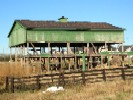 The horse barn with the new subdivision in background.